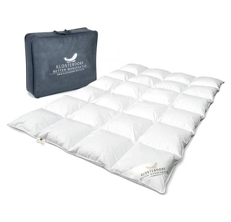 Klosterdorf Betten-Manufaktur Gänsedaunenbettdecke Premium Winterdecke, ''nonplusultra'', mehrere Größen, Daunendecke, Füllung: 100% neue reine weiße deutsche Gänsedaune Klasse I, Made in Germany von Klosterdorf Betten-Manufaktur