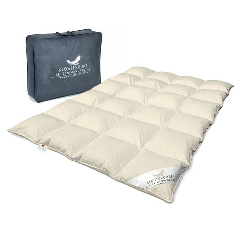 Klosterdorf Betten-Manufaktur Gänsedaunenbettdecke Premium BIO Winterdecke Winter Daunendecke Bettdecke - nonplusultra -, Füllung: 100% neue reine weiße deutsche Bio Gänsedaune aus Bio Produktion Klasse I, Für erholsamen und gesunden Schlaf, liebevolle Handarbeit aus unserem deutschen Familienbetrieb Klosterdorf Betten-Manufaktur Gänsedaunenbettdecke Premium BIO Winterdecke Winter Daunendecke Bettdecke - nonplusultra -, Füllung: 100% neue reine weiße deutsche Bio Gänsedaune aus Bio Produktion Klasse I, Für erholsamen und gesunden Schlaf, liebevolle Handarbeit aus unserem deutschen Familienbetrieb von Klosterdorf Betten-Manufaktur