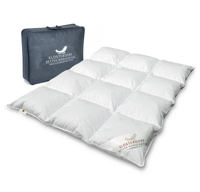 Klosterdorf Betten-Manufaktur Kinderbettdecke Premium Kinder Ganzjahres Daunendecke 100x135 cm - wonneproppen -, Füllung: 100% neue reine weiße deutsche Gänsedaune Klasse I, Für erholsamen und gesunden Schlaf, liebevolle Handarbeit aus unserem deutschen Familienbetrieb von Klosterdorf Betten-Manufaktur
