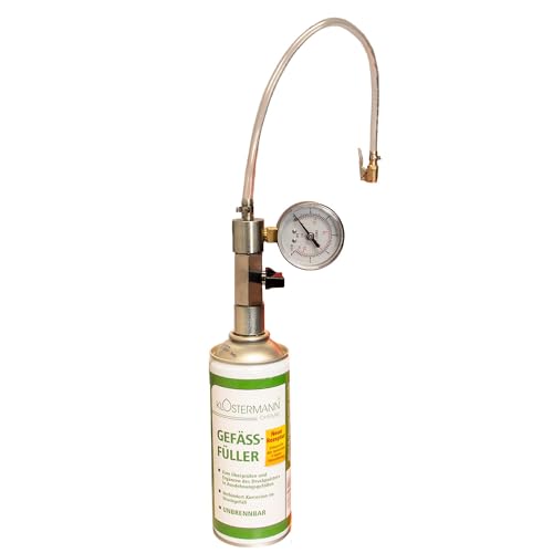 Gefäßfüller (nicht brennbar) 400 ml - Klostermann Chemie 4918 und Anschlussadapter mit Manometer 0-6 bar von Klostermann/ Afriso