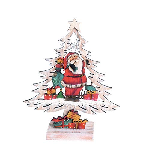 Deko Tannenbaum mit Weihnachtsmann Holz Fensterbild Dekobaum Schneemann Stern von Klp