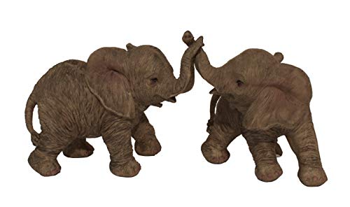 Elefant Elefanten 2 Baby Paar Set Kind Skulptur Deko Afrika Tier Figur Statue von Klp