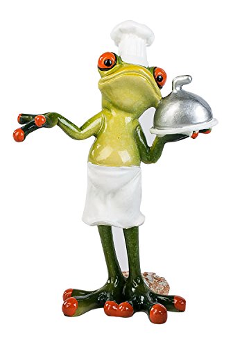 Frosch als Koch Kröte Lurch Deko Tier Figur Skulptur Froschkönig Laubfrosch von Klp
