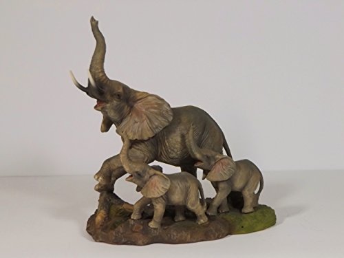 Klp Elefant mit Baby Tierfigur Skulptur Deko Garten Tier Figur Afrika Statue Platte von Klp