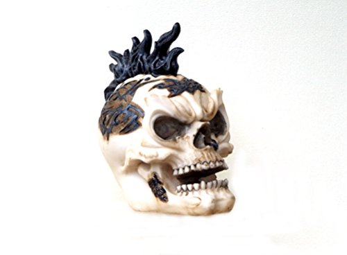 Klp Gothic Deko Figur Sensemann Skelett Skull Reaper Schädel Totenkopf Irokese Punk von Klp