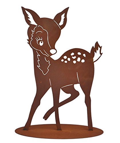 Rehkitz Reh Hirsch Metall Edelrost Deko Garten Tier Figur Skulptur Statue Platte von Klp