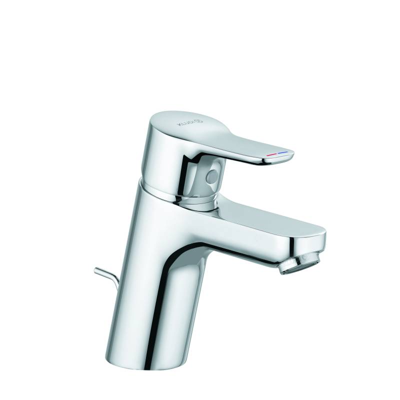 KLUDI PURE&EASY Waschtisch-Einhandmischer, Auslaufhöhe 70mm, Metall Ablaufgarnitur, 3.8 l/min, Chrom, 373820565WR5 von Kludi