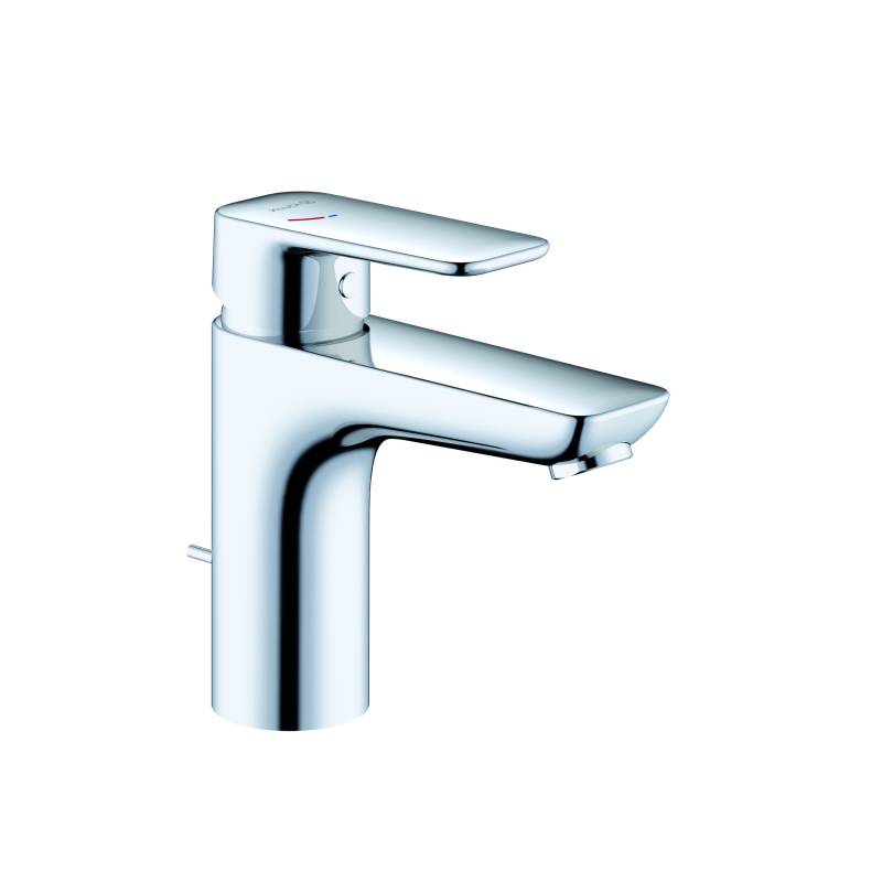 KLUDI PURE&STYLE Waschtisch-Einhandmischer, Auslaufhöhe 100mm, mit Metall Ablaufgarnitur, EcoPlus, 402930575 von Kludi