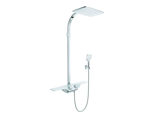 KLUDI COCKPIT Duschsystem Discovery Thermostat Dual mit Regendusche chrom, 8020091-00 von Kludi