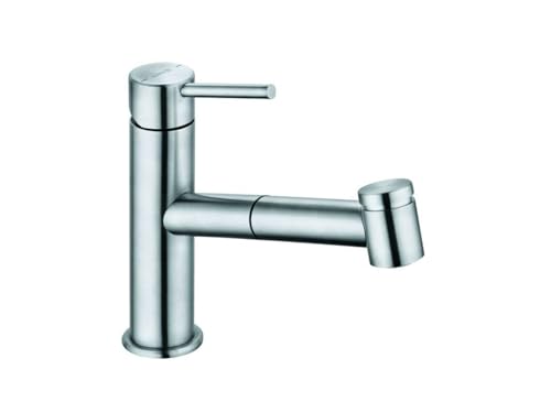 Kludi Küchenarmatur Einhand-Wasserhahn druckfest mit ausziehbarem Auslauf Edelstahl Steel Silber von Kludi
