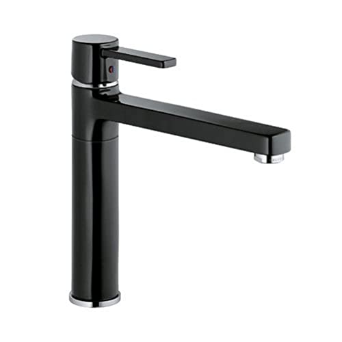 Kludi Spueltisch-Einhebel Mischer Zenta mit geschlossenem Hebel, Ausladung 185 mm, chrom / schwarz, 389738675 von KLUDI Zenta