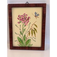 Bemalte Keramik Scheibe Floral Blume Mit Schmetterling Libelle Gerahmt Lieblingsbild Potenzial 17 cm 13 Bemalte Keramik Scheibe Floral Blume Mit Schmetterling Libelle Gerahmt Lieblingsbild Potenzial 17 cm 13 von KlunkerimBunker