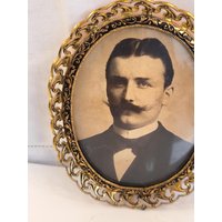 Bilderrahmen Oval Bronze Rahmen Glas Antik Bilderrahmen Oval Bronze Rahmen Glas Antik von KlunkerimBunker