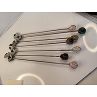 Long Drink Löffel Mit Halbedelstein Barzubehör Für Cocktails Metall 5 Stück von KlunkerimBunker