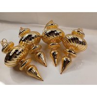 Zapfen Set 4 Stück Xl Aus Glas Und Gold Auffallend Festlich Christbaumschmuck Ornament 13, 5 cm von KlunkerimBunker