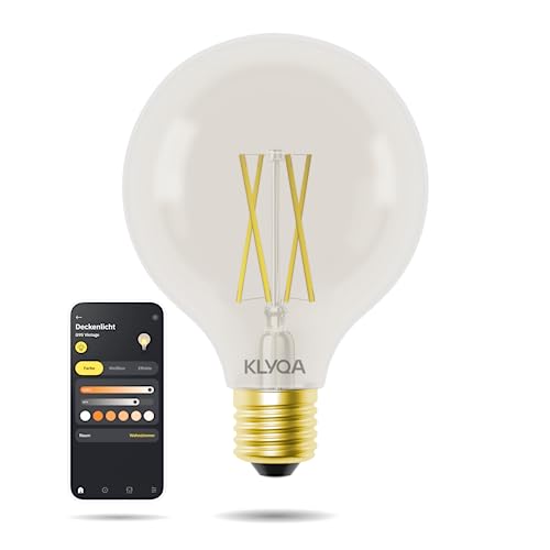 Klyqa G95 Vintage LED Glühbirne E27 I Retro-Design I Im Style der Edison-Birne I Smarte Glühbirne mit Kalt- & Warmweiß & Helligkeitsgraden I Kompatibel mit Smart Home Lösungen (1 Stück) Klyqa G95 Vintage LED Glühbirne E27 I Retro-Design I Im Style der Edison-Birne I Smarte Glühbirne mit Kalt- & Warmweiß & Helligkeitsgraden I Kompatibel mit Smart Home Lösungen (1 Stück) von Klyqa