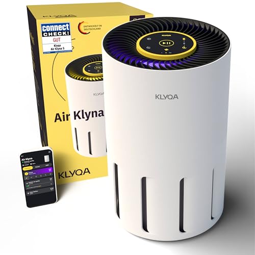 Klyqa Luftreiniger 360° HEPA-Filter Pet I Luftreiniger gegen Tierhaare und Allergene I Smarter Air Klyna für große Räume I 300 CADR I Geräuscharmer Luftreiniger mit Umgebungslicht von Klyqa
