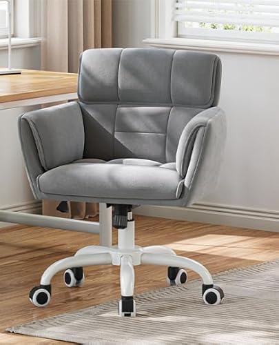Klyvvo Grauer Schreibtischstuhl für Homeoffice, Höhenverstellbar und Ergonomisch, bis 150 kg Belastbar, EIN ideales Möbelstück für Arbeits- und Schlafräume von Klyvvo