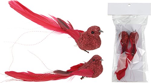 KM Dekoschmuck Vogel auf Clip 14 cm im 2er Set rot KM Dekoschmuck Vogel auf Clip 14 cm im 2er Set rot von KM