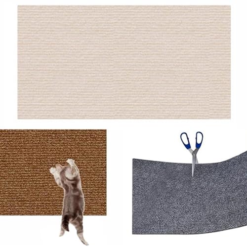 Climbing Cat Scratcher, New DIY Climbing Cat Scratcher, Trimmable Self-Adhesive Carpet Mat Pad, Cat Scratch Furniture Protector for Couch, Wall, Bed (L,Khaki) von KmoNo