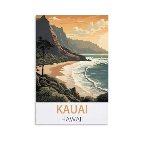 Kauai Hawaii Vintage Reiseposter 20 x 30 cm Poster Dekor Malerei Leinwand Wandkunst Wohnzimmer Poster Schlafzimmer Kauai Hawaii Vintage Reiseposter 20 x 30 cm Poster Dekor Malerei Leinwand Wandkunst Wohnzimmer Poster Schlafzimmer von KmoNo