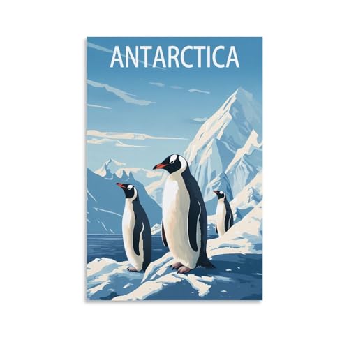 KmoNo Antarktis Vintage-Reiseposter, 20 x 30 cm, Poster, Dekoration, Gemälde, Leinwand, Wandkunst, Wohnzimmer, Schlafzimmer von KmoNo