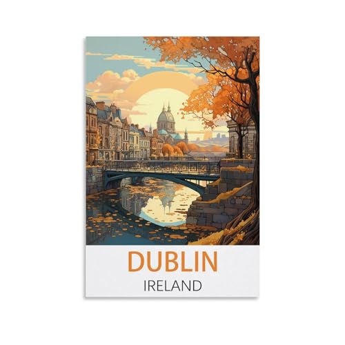 KmoNo Dublin Irland Vintage Reiseposter 60 x 90 cm Poster Dekor Malerei Leinwand Wandkunst Wohnzimmer Poster Schlafzimmer KmoNo Dublin Irland Vintage Reiseposter 60 x 90 cm Poster Dekor Malerei Leinwand Wandkunst Wohnzimmer Poster Schlafzimmer von KmoNo