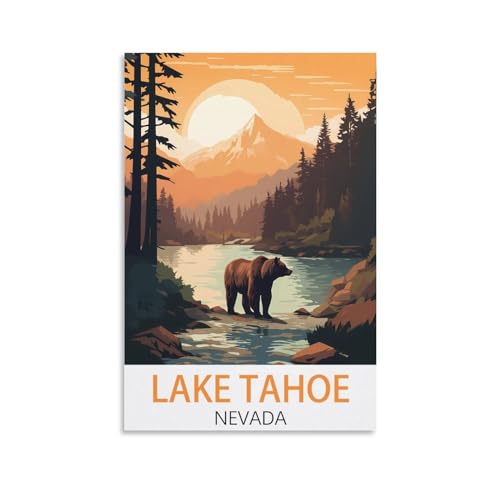 KmoNo Lake Tahoe Nevada Vintage-Reise-Poster, 30 x 45 cm, Poster, Dekoration, Gemälde, Leinwand, Wandkunst, Wohnzimmer, Schlafzimmer KmoNo Lake Tahoe Nevada Vintage-Reise-Poster, 30 x 45 cm, Poster, Dekoration, Gemälde, Leinwand, Wandkunst, Wohnzimmer, Schlafzimmer von KmoNo