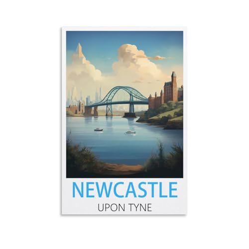 KmoNo Newcastle upon Tyne Vintage-Reise-Poster, 20 x 30 cm, Wanddekoration, Gemälde, Leinwand, Wandkunst, Wohnzimmer, Schlafzimmer von KmoNo