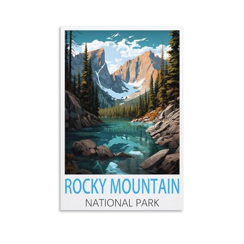 KmoNo Rocky Mountain National Park Vintage Reiseposter 40 x 60 cm Poster Dekor Malerei Leinwand Wandkunst Wohnzimmer Poster Schlafzimmer KmoNo Rocky Mountain National Park Vintage Reiseposter 40 x 60 cm Poster Dekor Malerei Leinwand Wandkunst Wohnzimmer Poster Schlafzimmer von KmoNo