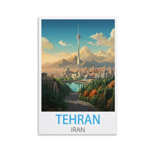 KmoNo Teheran Iran Vintage-Reiseposter, 50 x 75 cm, Wanddekoration, Gemälde, Leinwand, Wandkunst, Wohnzimmer, Schlafzimmer von KmoNo