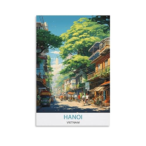 KmoNo Vietnam Hanoi Vintage-Reise-Poster, 40 x 60 cm, Poster, Dekoration, Gemälde, Leinwand, Wandkunst, Wohnzimmer, Schlafzimmer KmoNo Vietnam Hanoi Vintage-Reise-Poster, 40 x 60 cm, Poster, Dekoration, Gemälde, Leinwand, Wandkunst, Wohnzimmer, Schlafzimmer von KmoNo