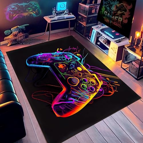 Kmono Gaming-Teppich für Jungenzimmer – Gamer-Teppich mit Game-Controller-Design für Spielzimmer, Esport-Zimmer und Spiel-Themen-Schlafzimmer, 91,4 x 61 cm von Kmono