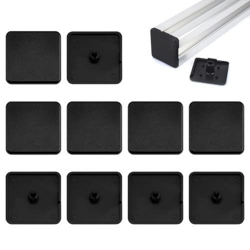 10 Stück Endkappen für Aluprofil 40x40, Abdeckkappe Aluprofil für Vierkantrohr, Kunststoff Schutzkappen für Aluprofile, Schutz für Aluminiumprofile, Schwarz, Robust von Kmuqshy