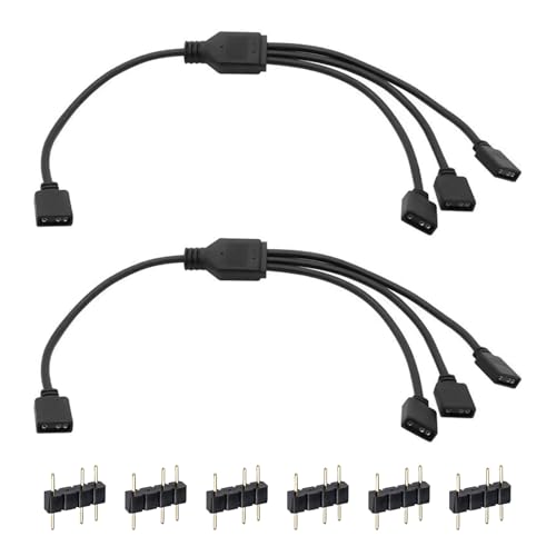 2 Stück ARGB-Splitterkabel, 5V 3-polig 1-zu-3 ARGB Splitter, Verteilerkabel 30 cm für CPU-Kühler und Lüfter, Flexibel und Langlebig, Kompatibel mit 5V Mainboards, Plug-and-Play 2 Stück ARGB-Splitterkabel, 5V 3-polig 1-zu-3 ARGB Splitter, Verteilerkabel 30 cm für CPU-Kühler und Lüfter, Flexibel und Langlebig, Kompatibel mit 5V Mainboards, Plug-and-Play von Kmuqshy