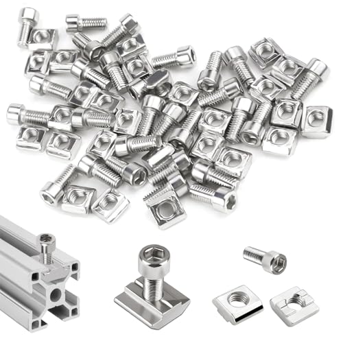 50 Stück T-Nutmuttern M8 Serie 3030 mit 50 Schrauben für Aluminiumprofile, Gleitmuttern Typ B aus Karbonstahl, ideal für Bau, Führungsschienen und industrielle Anwendungen 50 Stück T-Nutmuttern M8 Serie 3030 mit 50 Schrauben für Aluminiumprofile, Gleitmuttern Typ B aus Karbonstahl, ideal für Bau, Führungsschienen und industrielle Anwendungen von Kmuqshy