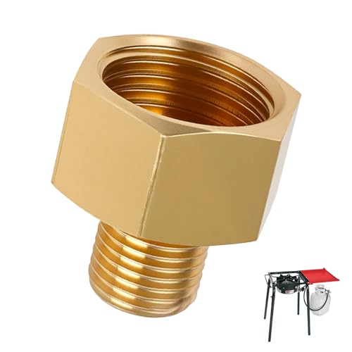 G1/2 RH weiblich auf G1/4 LH männlich, LPG Gas Adapter 1/2" x 1/4" LKS, Gaskocher Übergangsstück, Messing Gas Schlauch Adapter für Campingkocher, Grill, Hockerkocher, Kupfer Übergang für Gasgeräte von Kmuqshy