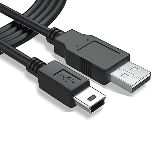 Kmuqshy 2 Mini-USB-Kabel, USB 2.0 Mini-Anschluss, USB-A auf Mini-B, Laden und Synchronisation, kompatibel mit PS3, Kamera, Festplatte, GPS, Dashcam, Schwarz (1 m + 2 m) von Kmuqshy