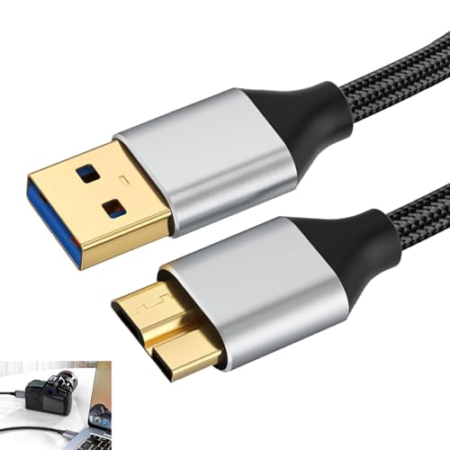USB 3.0 Micro B Kabel 0.5M, Externes Festplattenkabel für Schnelle Datenübertragung mit 5Gbps, Kompatibel mit Samsung Galaxy, Toshiba, Seagate, WD My Passport, HD-Festplatten und mehr USB 3.0 Micro B Kabel 0.5M, Externes Festplattenkabel für Schnelle Datenübertragung mit 5Gbps, Kompatibel mit Samsung Galaxy, Toshiba, Seagate, WD My Passport, HD-Festplatten und mehr von Kmuqshy