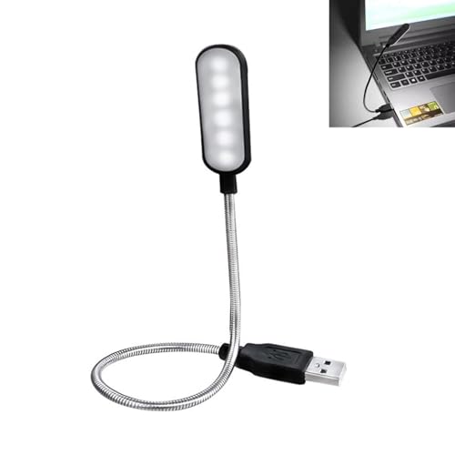 USB Leselampe, Schwanenhals Lampe USB, Flexibles LED Leselicht, Anschluss für Laptop, PC, Computer, Notebook, Tragbare Leselampe, 360° Flexibler Schwanenhals, Energieeffizient, für Bücher und Reisen von Kmuqshy