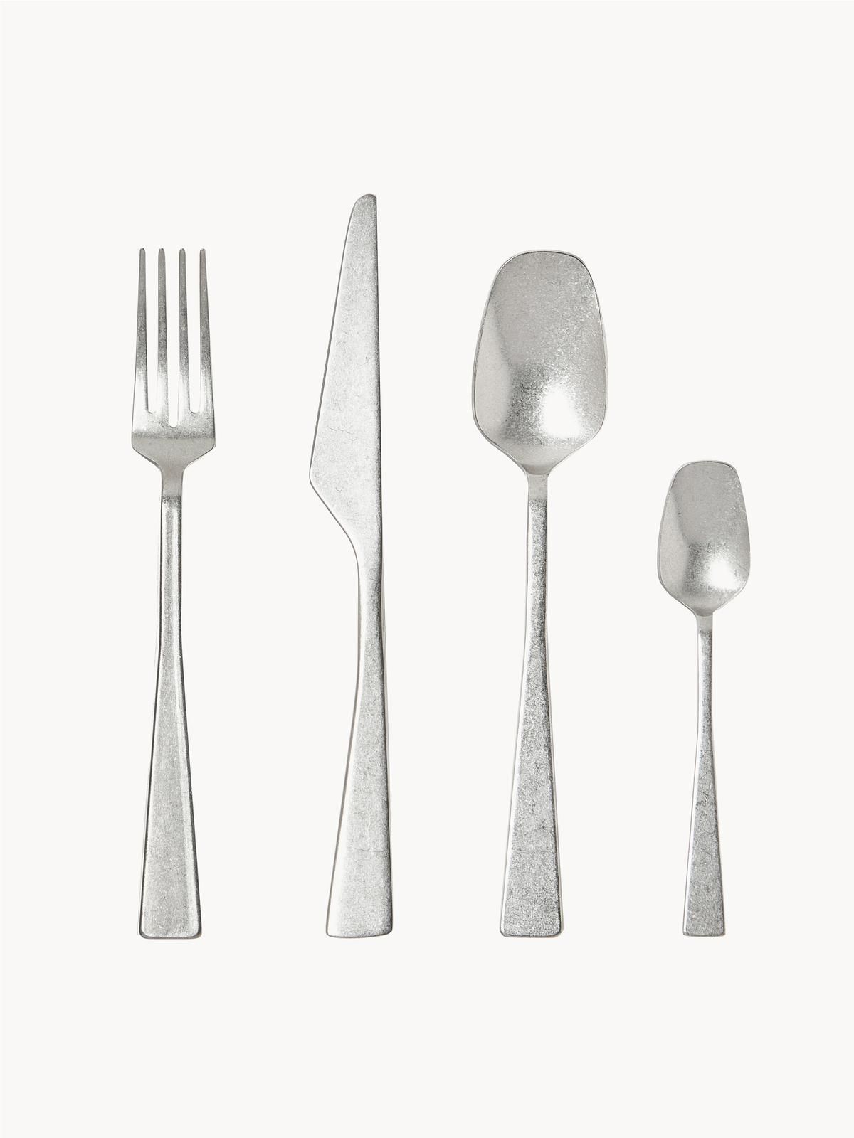 Besteck-Set Zest mit Stonewashed Oberfläche, 6 Personen (24-tlg.) von knIndustrie