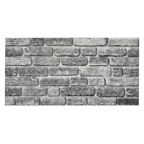 K&B Paneele - 3D-Wandpaneel, Styropor-Wandverkleidung, realistischer grauer rustikaler Ziegeleffekt, leicht, einfach zu installieren, doppelte Isolierung zur Reduzierung von akustischen Geräuschen von KnB