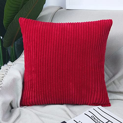 KnBoB Kissenbezug 45 x 45, Kissenbezüge Einfarbig Deko Kissenbezug Deko Wohnzimmer in Polyester (Rot, 4Pcs) von KnBoB