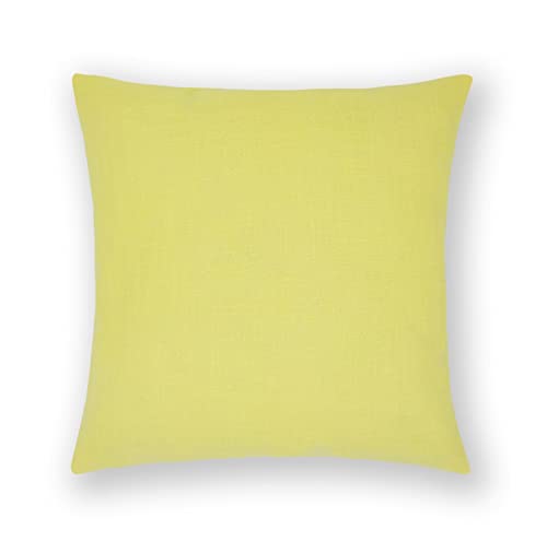 KnBoB Kissenhülle 45x45 cm, Kissenbezug Einfarbig Sofa Kissenbezüge in Baumwolle Leinen (Gelb, 1Pcs) von KnBoB