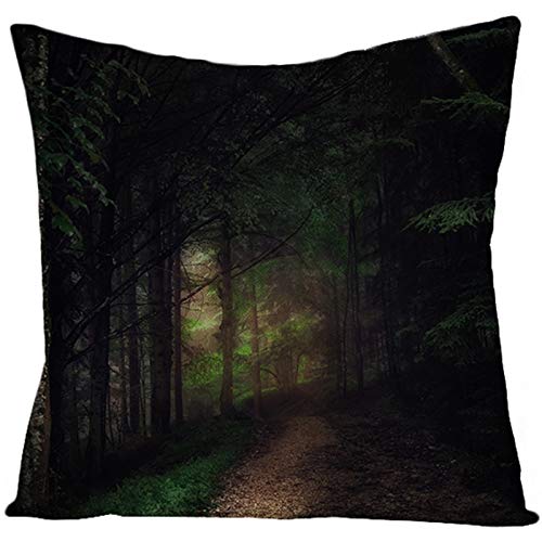 KnBoB Kissenüberzug 50x50 cm, Leinen Wald Deko Kopfkissenbezug Deko Wohnzimmer, Grün von KnBoB