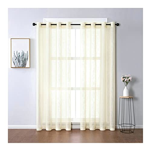 KnBoB Vorhang Gardinen Transparent, Leinen Gelb Einfarbig Vorhänge 2er Set mit Ösen Voile Gardinen 132 x 274 cm KnBoB Vorhang Gardinen Transparent, Leinen Gelb Einfarbig Vorhänge 2er Set mit Ösen Voile Gardinen 132 x 274 cm von KnBoB