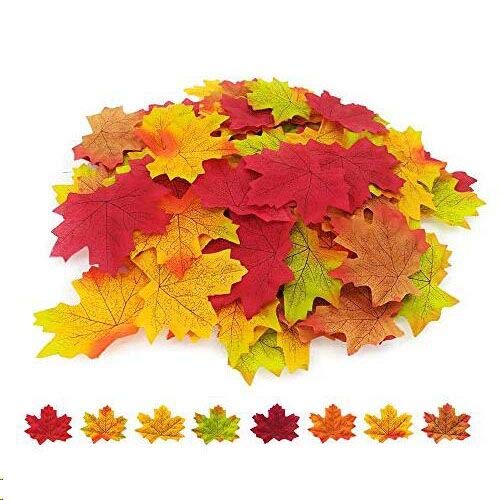 KnR Harmony Künstliche Ahornblätter 400stk 8 Farben Herbst Ahorn Laub Herbstlaub Blätter für Hochzeit Party Weihnachten Deko Kunst Scrapbooking von KnR Harmony