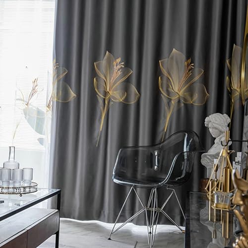 KnSam 2er Set Grau Vorhang Blickdicht Outdoor, Vorhänge Blickdicht Jungs Einfarbig, Polyester Ösen Vorhang Gardinenschiene Blickdichte Gardinen, Jeder B 137 x H 244cm von KnSam
