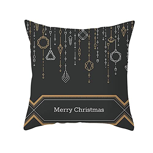 KnSam 50x50cm Kissenbezüge Weihnachten, Weihnachtsschmuck Zierkissenbezüge Polyester Weich Bequem, Quadratische Kissenhülle für Wohnzimmer Schlafzimmer Dekor, Dunkel Grau von KnSam