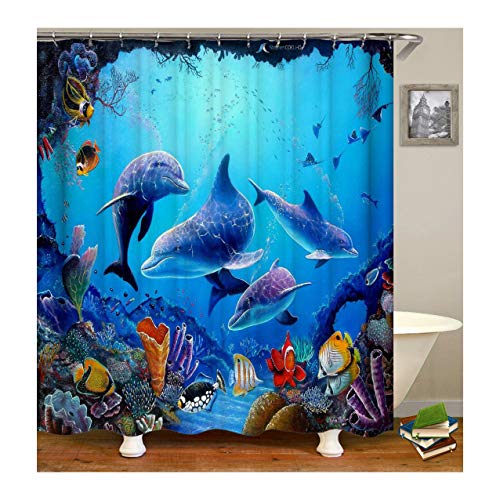 KnSam Anti-Schimmel Wasserdicht Duschvorhang Inkl. 12 Duschvorhangringen Delphin Vorhänge An Badewanne Bad Vorhang für Badezimmer 180 X 200 cm KnSam Anti-Schimmel Wasserdicht Duschvorhang Inkl. 12 Duschvorhangringen Delphin Vorhänge An Badewanne Bad Vorhang für Badezimmer 180 X 200 cm von KnSam